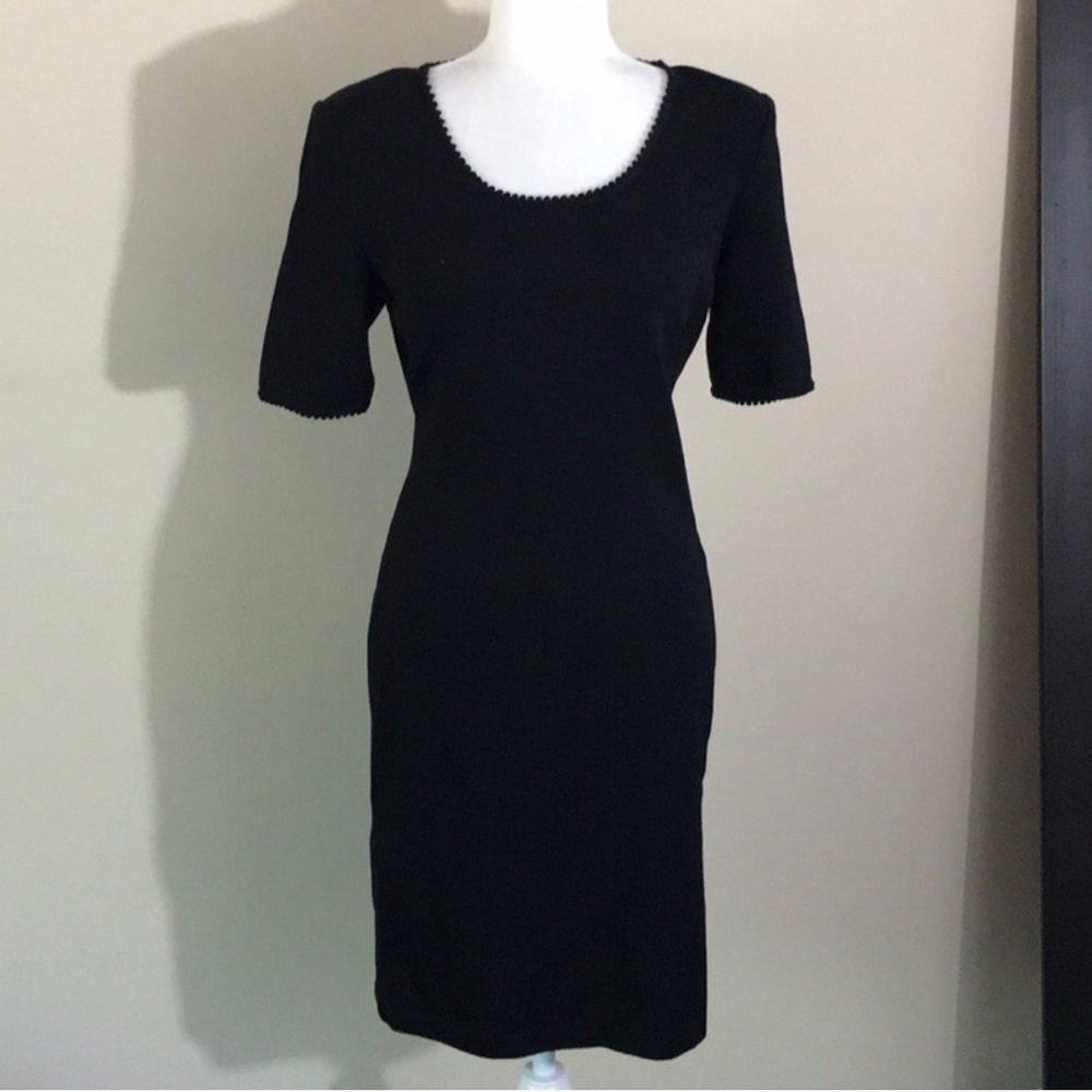St. John Basics Santana Knit Classic Black dress